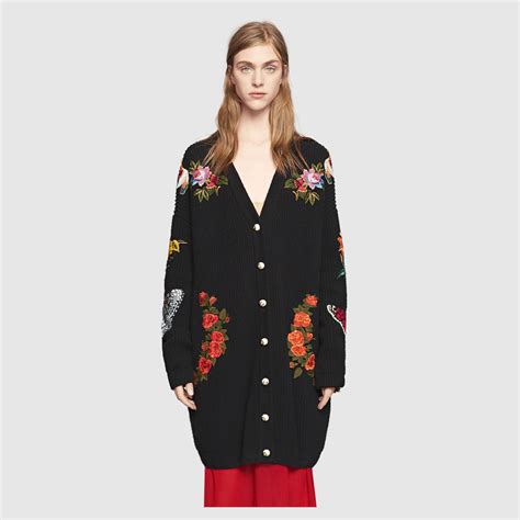 gucci knitwear replica|gucci embroidered oversized cardigan.